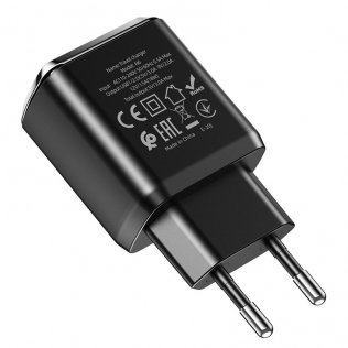 Зарядний пристрій Hoco N6 Charmer Black with microUSB cable