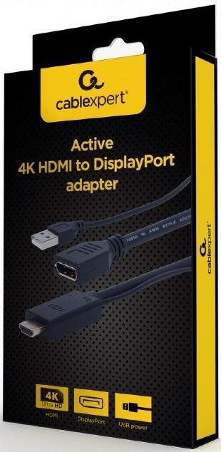 Перехідник Cablexpert 4K 30Hz HDMI / DP Black (A-HDMIM-DPF-01)