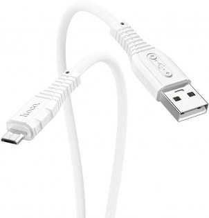 Кабель Hoco X67 Nano Silicone AM / Micro USB 1m White
