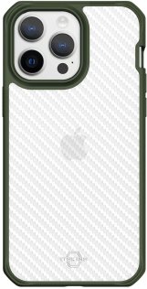 Чохол iTSkins for iPhone 14 Pro Max HYBRID R TEK Olive Green and Transparent (AP4M-HBTEK-KATR)