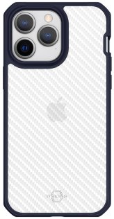Чохол iTSkins for iPhone 14 Pro HYBRID R TEK Deep blue and Transparent (AP4X-HBTEK-DBTR)