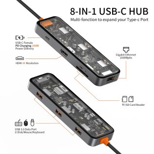 USB-хаб WIWU Adapter CB008 8in1