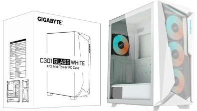 Корпус Gigabyte C301 Glass White with window