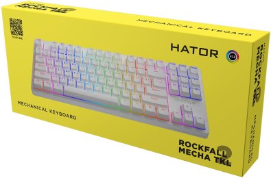 Клавіатура Hator Rockfall 2 Mecha TKL Aurum Orange USB White (HTK-721)