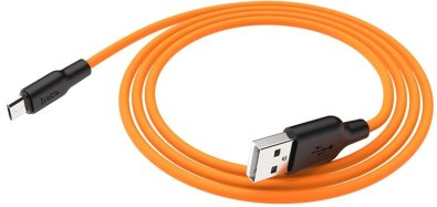 Кабель Hoco X21 Plus Silicone 2.4A AM / Micro USB 1m Black/Orange (6931474711908)