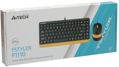 Комплект клавіатура+миша A4tech Fstyler F1110 Bumblebee