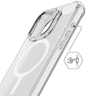 Чохол iTSkins for iPhone 15 Pro HYBRID R CLEAR with MagSafeTransparent (AP5X-HMACR-TRSP)