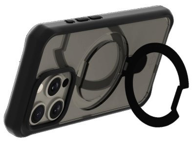 Чохол iTSkins for iPhone 15 Pro HYBRID R Stand with MagSafe Black and transparent (AP5X-HMSTD-BKTR)