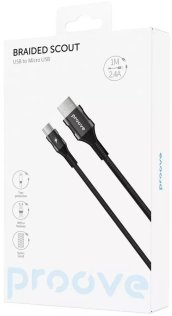 Кабель Proove Braided Scout 2.4A AM / MicroUSB 1m Black (CCBS20001301)
