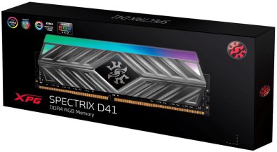 Оперативна пам’ять A-Data XPG Spectrix D41 RGB Tungsten Grey DDR4 1x16GB (AX4U360016G18I-ST41)