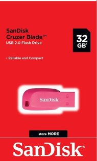 Флешка USB SanDisk Cruzer Blade 32GB Electric Pink (SDCZ50C-032G-B35PE)