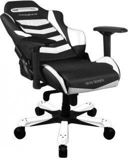 Крісло для геймерів DXRACER IRON OH/IS166/NB чорне з білими вставками