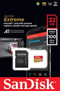 Карта пам'яті SanDisk Extreme Micro SDHC 32 ГБ (SDSQXAF-032G-GN6MA)