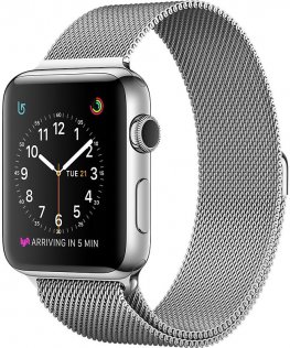 Смарт годинник Apple Watch A1758 Series 2 42mm Stainless Steel Case with Silver Milanese Loop (MNPU2FS/A)