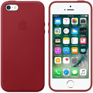 Чохол Apple for iPhone SE - Leather Case PRODUCT RED (MR622ZM/A)