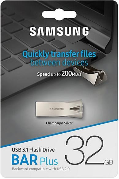 Флешка USB Samsung Bar Plus 32GB Silver (MUF-32BE3/APC)