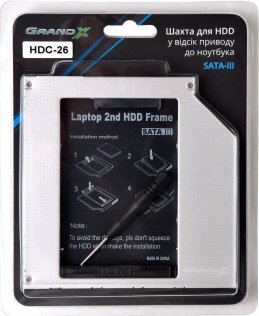 Кишеня Grand-X для ноутбука ODD 9.5mm (HDC-26)