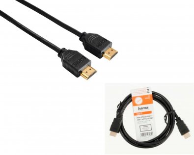 Кабель Hama Ethernet HDMI / HDMI 1.5m Black (00205002)