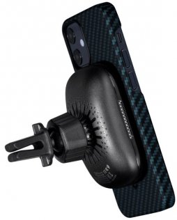Чохол Pitaka for iPhone 12 - MagEZ Case Black/Blue Twill (KI1208M)