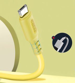 Кабель ColorWay Soft Silicone 2.4A AM / Micro USB 1m Yellow (CW-CBUM043-Y)