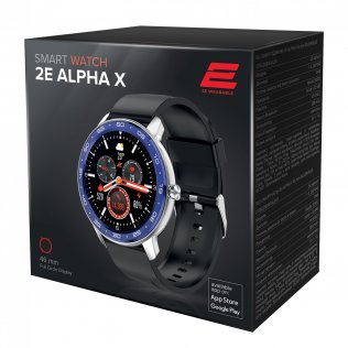 Смарт годинник 2E Alpha X 46mm Silver/Blue (2E-CWW30SLBL)