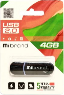 Флешка USB Mibrand Panther 4GB Black (MI2.0/PA4P2B)