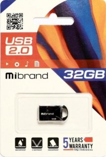 Флешка USB Mibrand Hawk 32GB Black (MI2.0/HA32M1B)