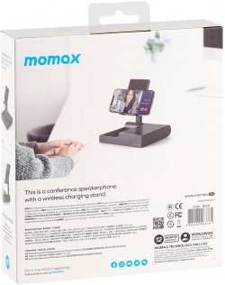 Док-станція Momax Q.Conference Mini Speakerphone with wireless Charging Black (BS2D)