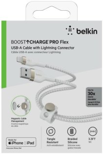 Кабель Belkin BoostCharge Pro Flex AM / Lightning 1m White (CAA010BT1MWH)