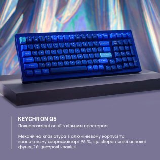 Клавіатура Keychron Q5 100Key Gateron G Pro Brown Hot-Swap RGB Knob ENG Blue (Q5O3Z_KEYCHRON)