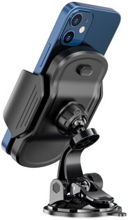 Кріплення для мобільного телефону Hoco CA82 Just fast suction cup car holder Black (6931474745767)