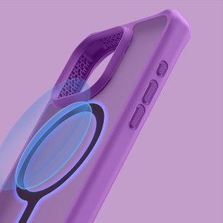 Чохол iTSkins for iPhone 15 Pro Max HYBRID R FROST with MagSafe Deep purple (AP5U-HMFRT-DEPP)