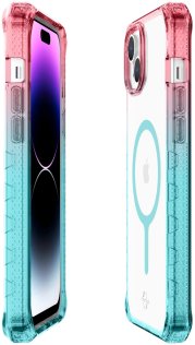 Чохол iTSkins for iPhone 15 Supreme R Prism with MagSafe Light pink and light blue (AP5N-SUPMA-LPLB)