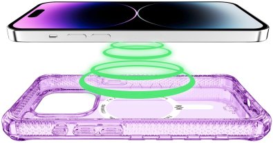 Чохол iTSkins for iPhone 15 Pro Supreme R Clear with MagSafe Light purple and light purple (AP5X-MGCLR-LPPR)