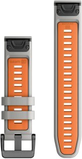 Ремінець Garmin QuickFit 22mm Watch Bands Fog Gray/Ember Orange Silicone (010-13280-02)
