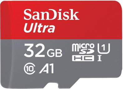  FLASH пам'ять SanDisk Ultra UHS-I A1 Micro SDHC 32GB with adapter (SDSQUA4-032G-GN6MA)