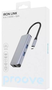 USB-хаб Proove Iron Link 6in1 Silver (HBI700010004)
