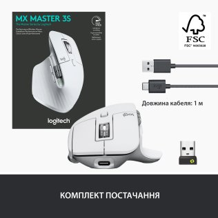  Миша Logitech MX Master 3S Performance Pale Gray (910-006560)