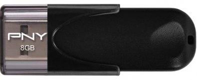 Флешка PNY Attache 4 8 ГБ (FD8GBATT4-EF) чорна