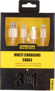 Кабель USB JoyRoom JR-S320 3in1 AM / CM+MicroB+Lightning золотий