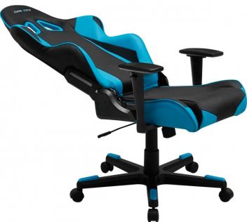 Крісло для геймерів DXRACER RACING OH/REO/NB чорне з блакитними вставками