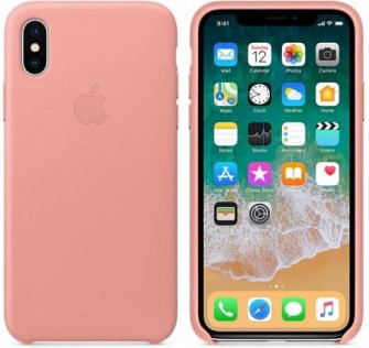 for iPhone X - Leather Case Soft Pink
