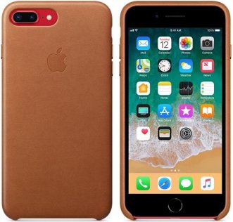for iPhone 7/8 Plus - Leather Case Saddle Brown