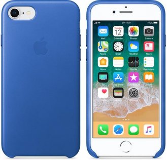 for iPhone 7/8 - Leather Case Electric Blue