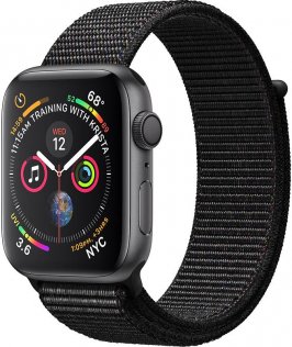 Смарт годинник Apple Watch Series 4 GPS 44mm Space Grey Aluminium with Black Sport Loop (MU6E2)