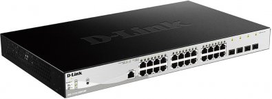 Switch, 28 ports, D-Link DGS-1210-28MP/ME, 24x10/100/1000Mbps, 4xSFP,  PoE