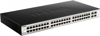 Switch,  48 ports, D-Link DGS-1210-52/ME/B, 48x100/1000Mbps, 4xSFP, WebSmart, Metro