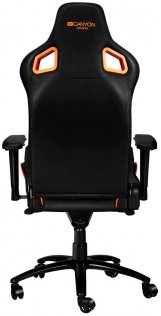Крісло ігрове Canyon Corax PU шкіра, Al основа, Black/Orange