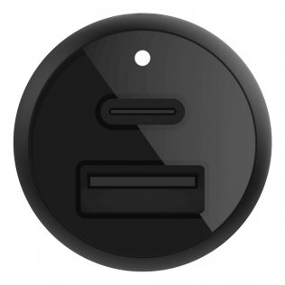 Зарядний пристрій Belkin BOOST CHARGE USB-C and USB-A Car Charger 30W Black (F7U100BTBLK)