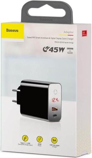 Зарядний пристрій Baseus Speed PPS Intelligent Power-off and Digital Display Quick Charger (CCFSEU907-01)
